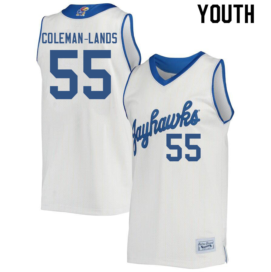 Youth #55 Jalen Coleman-Lands Kansas Jayhawks College Basketball Jerseys Sale-Retro